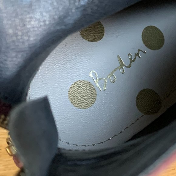 Boden Suede Ankle Boots Block Heel Back Zip Sz 40 Booties 3" India - Picture 3 of 13